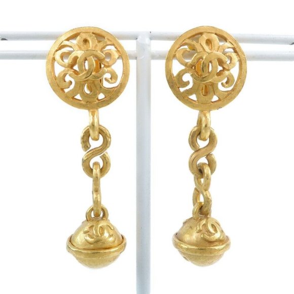 CHANEL bell Earring Plated Gold Women - Picture 1 of 6